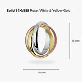 14K Tricolor Armband Double Knotted