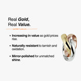14K Tricolor Armband Double Knotted