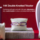 14K Tricolor Armband Double Knotted